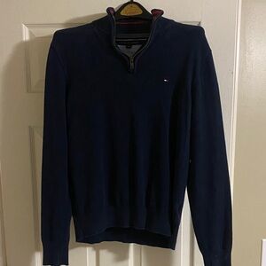Tommy Hilfiger Men's Dark Blue Zip-Up Sweater